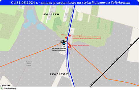 Zmiany przystankowe na styku Malczewa i Sołtykowa